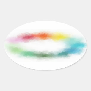 Abstract Blank Template Custom Modern Colourful Oval Sticker