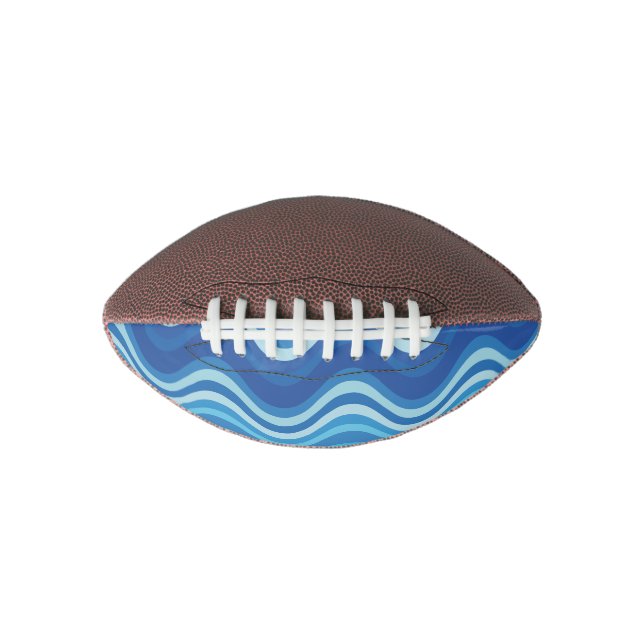 Abstract bleu wavy lines patterns american football (Front)