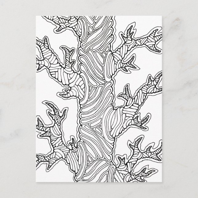 Abstract Blobby Tree Drawing  Postcard (Front)