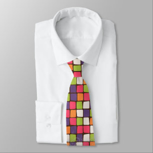 abstract block pattern tie