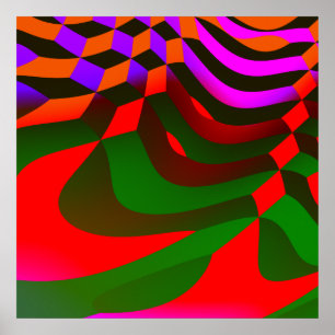 Abstract Blocks Cubist Print