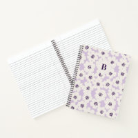 Abstract Blocky Floral Lavender Monogram