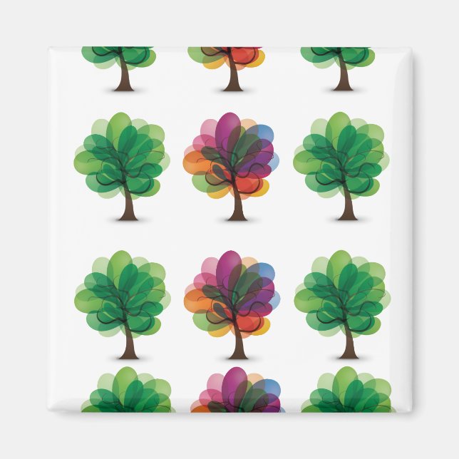 Abstract blooming Trees Magnet (Front)