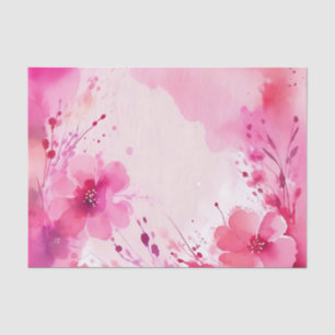 Abstract Blooming Watercolor Pink Tissue Paper