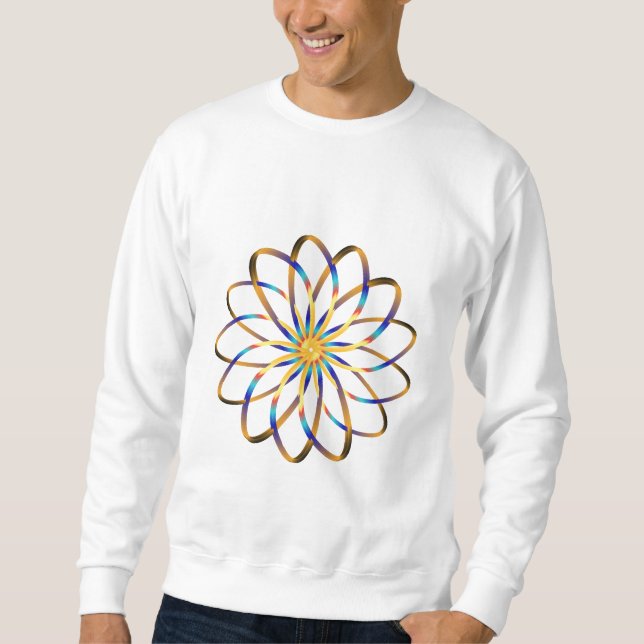 abstract blu flower sweatshirt (Front)