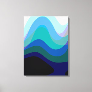 Abstract Blue 303 - Groovy Flowing Art Canvas Print