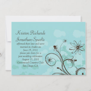 Abstract Blue and Brown Post Wedding Celebration Invitation