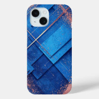 Abstract Blue and Gold Artistic Composition