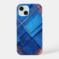 Abstract Blue and Gold Artistic Composition