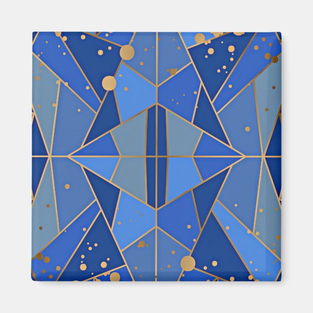 Abstract Blue and Gold Design Magnet (Front)