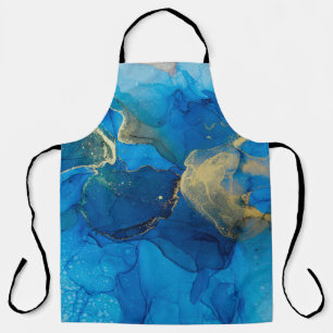 Abstract blue and gold fragment of colorful backgr apron