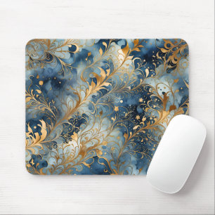 Abstract Blue and Golden Mouse Mat