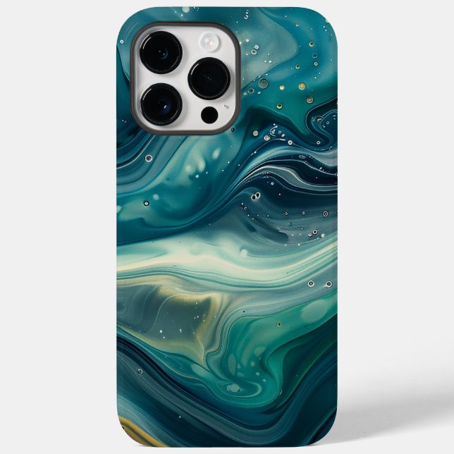 Abstract Blue and Green Aquatic  Case-Mate iPhone Case (Back)