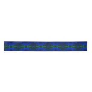 Abstract Blue and Green Dye Swirls Satin Ribbon