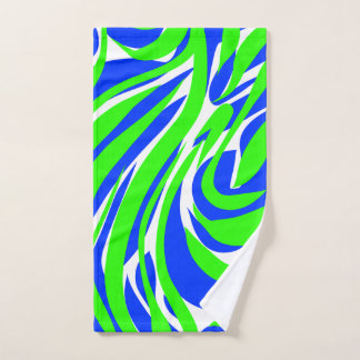 Abstract blue and green swirl bath towel set