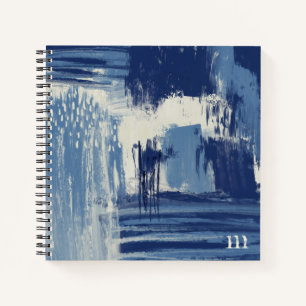 Abstract Blue and Ivory Notebook