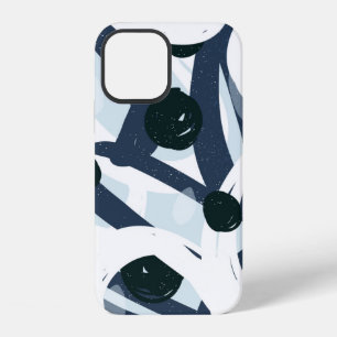 Abstract blue and navy brushstrokes painting illus iPhone 12 case