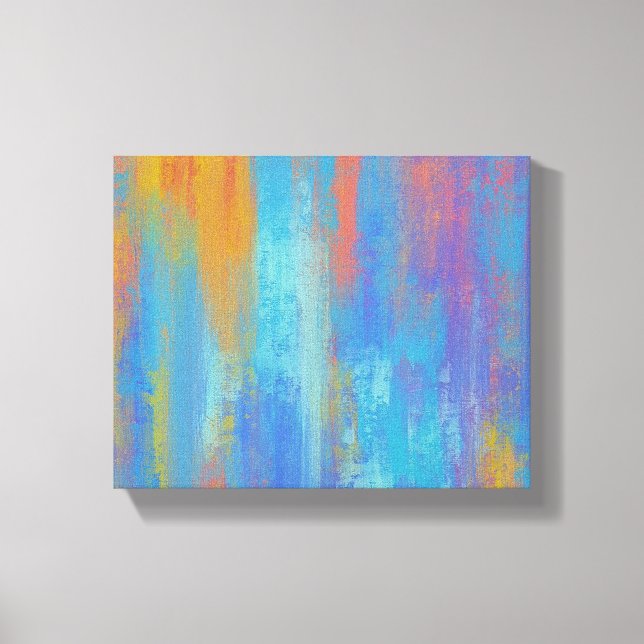 Abstract Blue and Orange Canvas Print (Front)