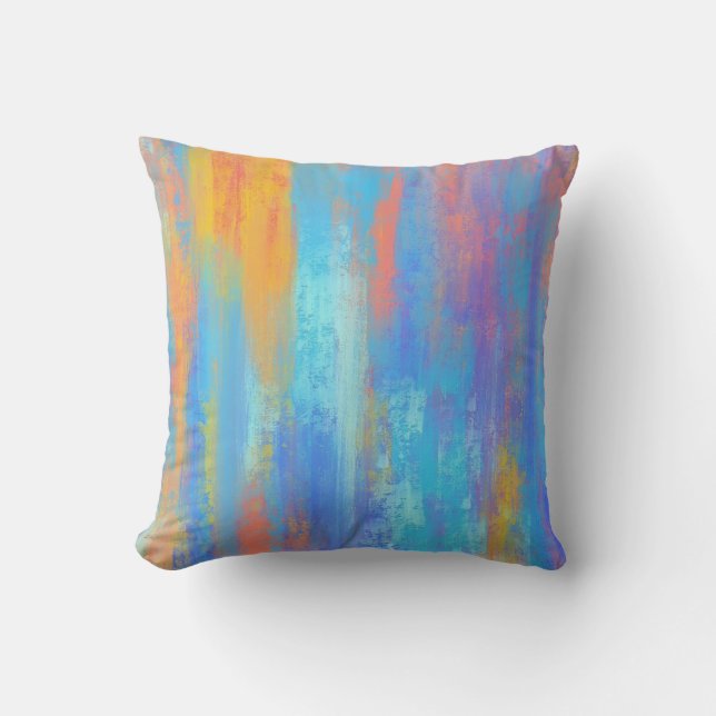Abstract Blue and Orange Cushion (Front)