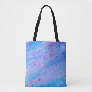 Abstract Blue and Pink Bubbly Mermaid Ocean Tote Bag