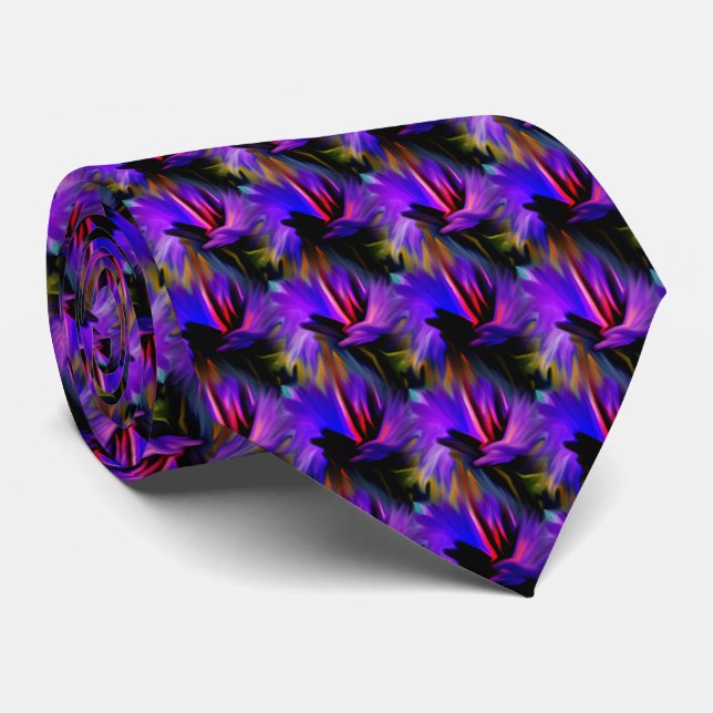 Abstract Blue And Purple Design   Tie (Rolled)