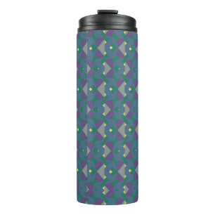Abstract Blue and Purple Pattern with Chevrons Thermal Tumbler