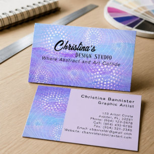 Abstract Blue and Purple Star Light, Star Bright Business Card