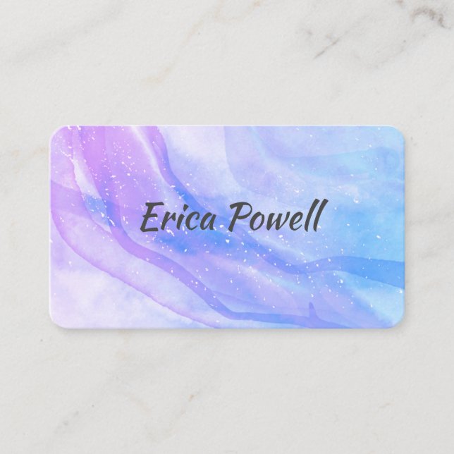 abstract blue and purple watercolor design   business card (Front)