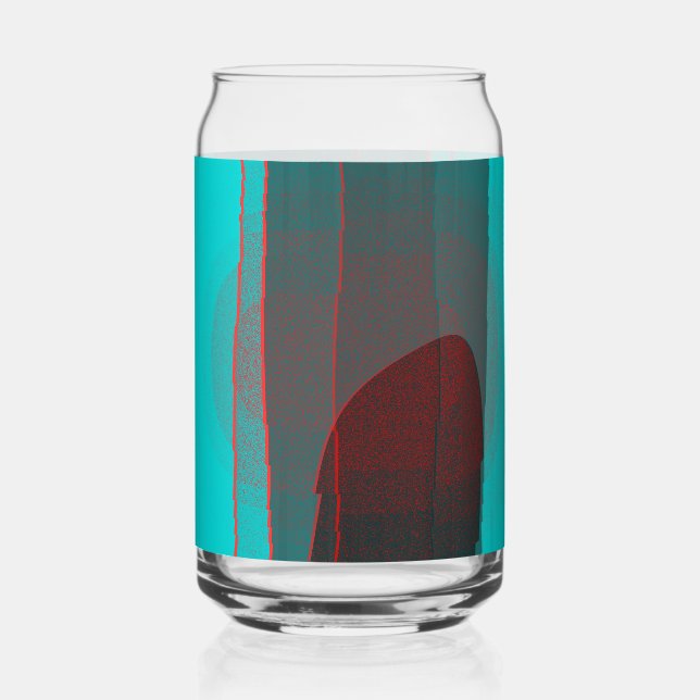 Abstract Blue And Red 709 Can Glass (Front)