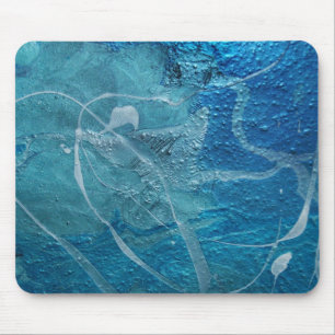 Abstract Blue and Silver Texture Mouse Mat