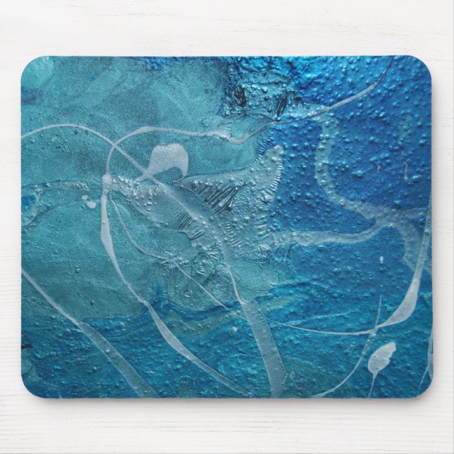 Abstract Blue and Silver Texture Mouse Mat (Front)