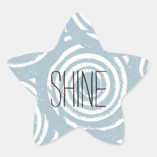 Abstract Blue and White Circles Star Sticker