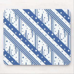 Abstract blue and white mouse mat