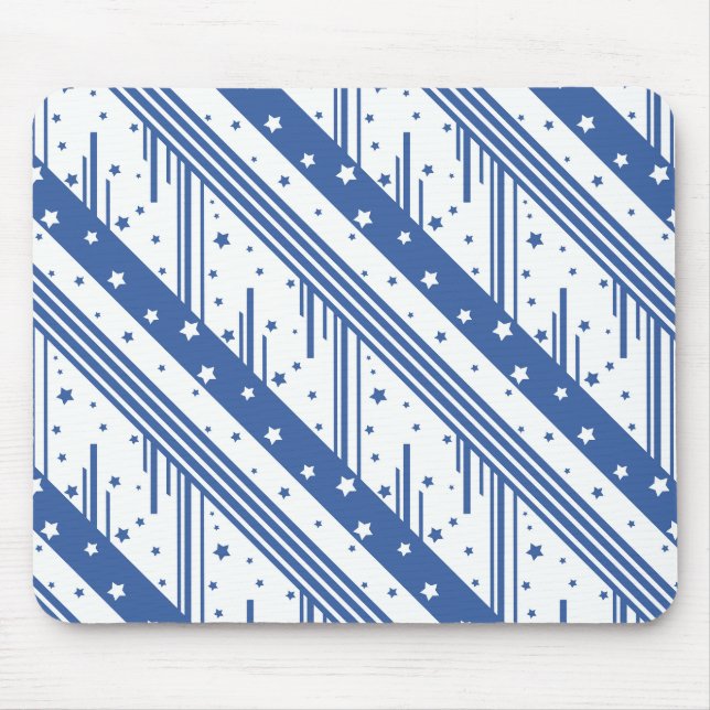 Abstract blue and white mouse mat (Front)