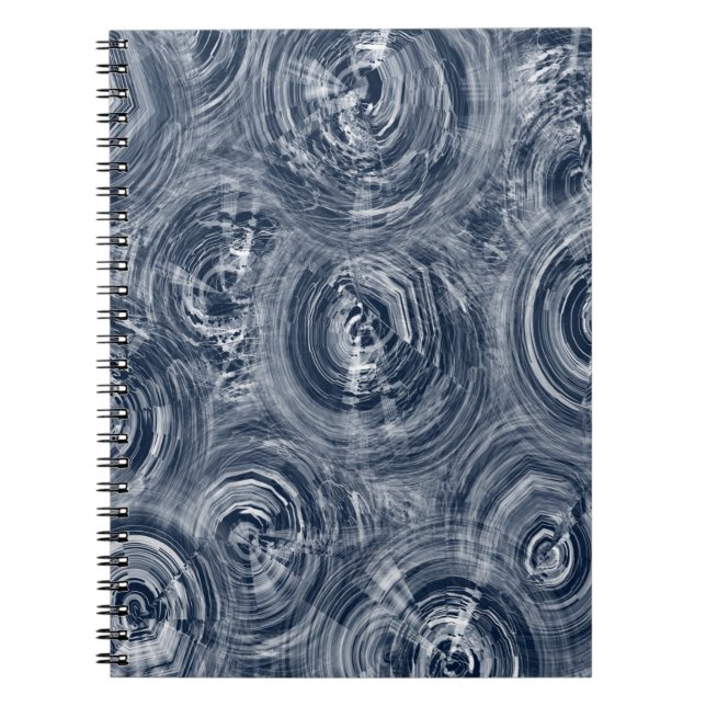 Abstract Blue and White Swirl Pattern Notebook (Front)