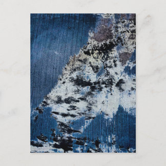Abstract Blue and White Weathered Texture Postcard