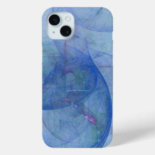 abstract blue art iPhone 15 mini case