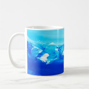 Abstract blue art painting background. Modern art. Coffee Mug