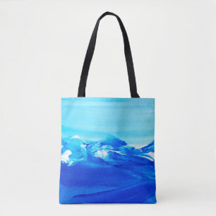 Abstract blue art painting background. Modern art. Tote Bag