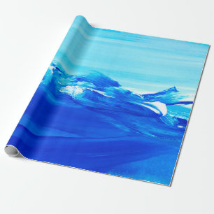 Abstract blue art painting background. Modern art. Wrapping Paper