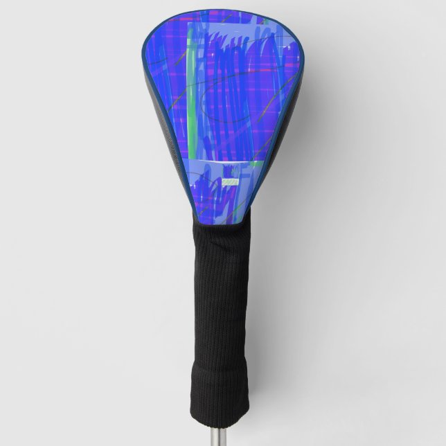 Abstract Blue Art Piece  Golf Head Cover (Front)