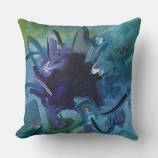 Abstract Blue Art Throw Pillow Home Decor