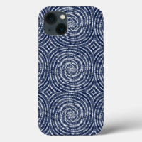 Abstract Blue Asian Shibori Pattern 