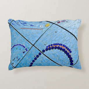 Abstract Blue Baltimore Geometric Mirror Mosaic Decorative Cushion