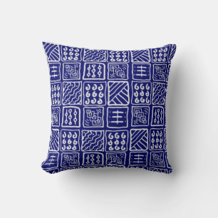 Abstract Blue Batik Pillow
