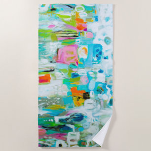Abstract Blue Beach Towel