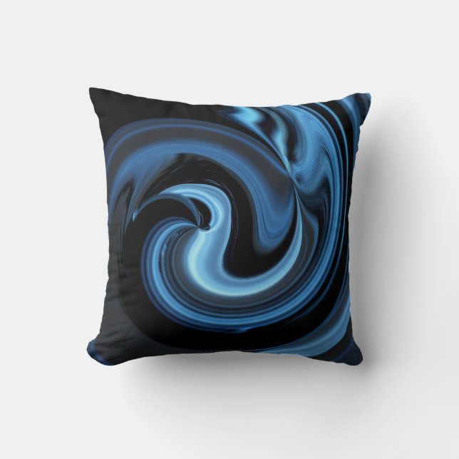 Abstract Blue Bird Throw Pillow (Front)