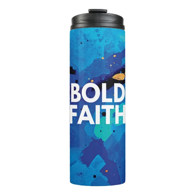 Abstract Blue Bold Faith Inspirational Tumbler (Front)