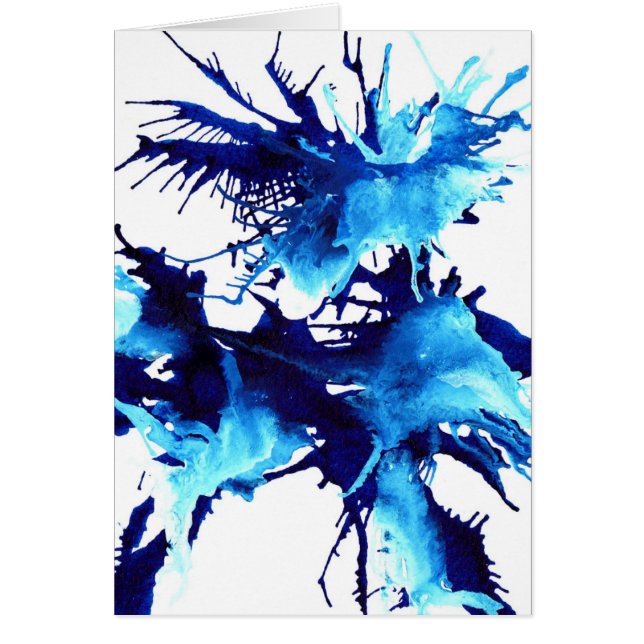 Abstract Blue bold watercolor splash (Front)