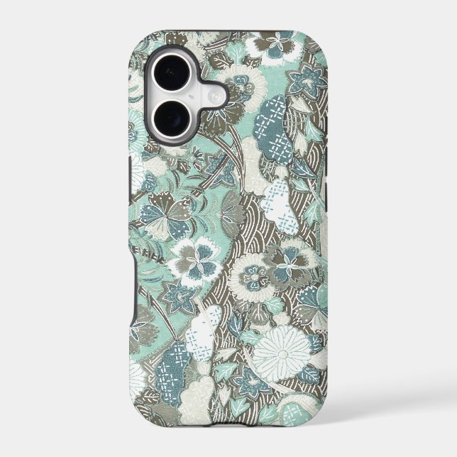 Abstract Blue Brown Flowers (Back)